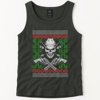 Cool Cowboy Skull Ugly Christmas Sweater Tank Top