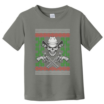 Cool Cowboy Skull Ugly Christmas Sweater Toddler T-Shirt
