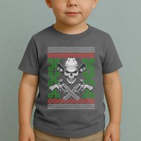 Cool Cowboy Skull Ugly Christmas Sweater Toddler T-Shirt