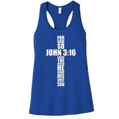 Christian Cross Saying Religiouss Bible Verse Women's Racerback Tank