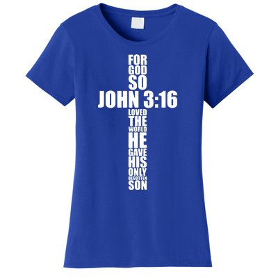 Christian Cross Saying Religiouss Bible Verse Women's T-Shirt