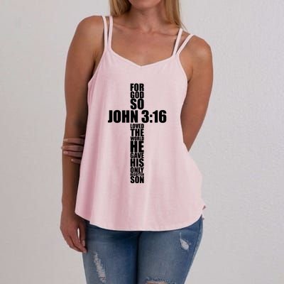 Christian Cross Saying Religiouss Bible Verse Women's Strappy Tank