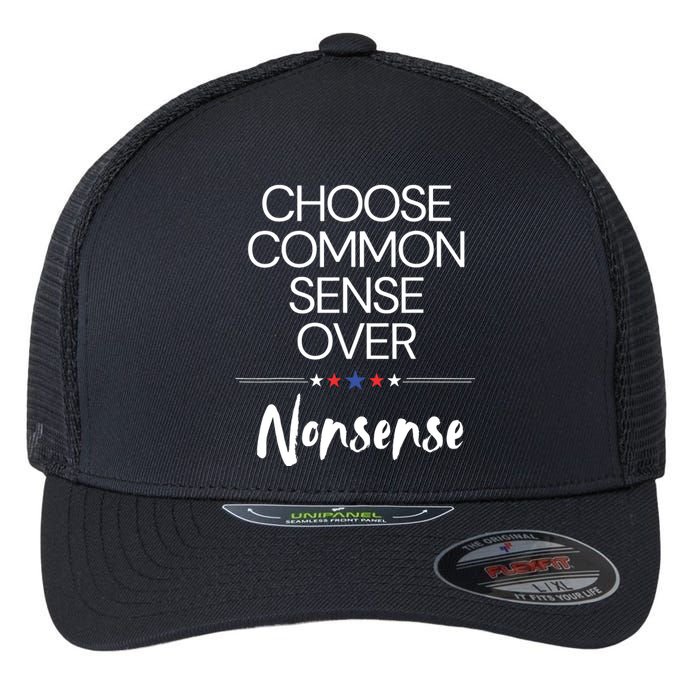 Choose Common Sense Over Nonsense Kamala Harris Flexfit Unipanel Trucker Cap