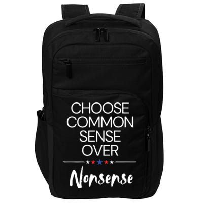 Choose Common Sense Over Nonsense Kamala Harris Impact Tech Backpack