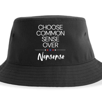 Choose Common Sense Over Nonsense Kamala Harris Sustainable Bucket Hat