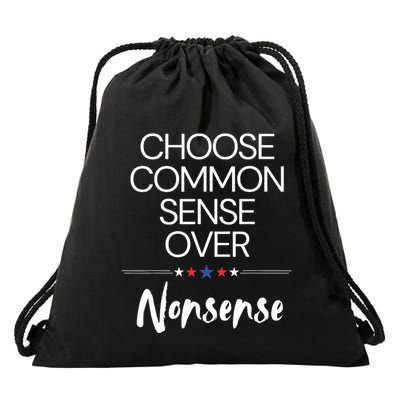 Choose Common Sense Over Nonsense Kamala Harris Drawstring Bag