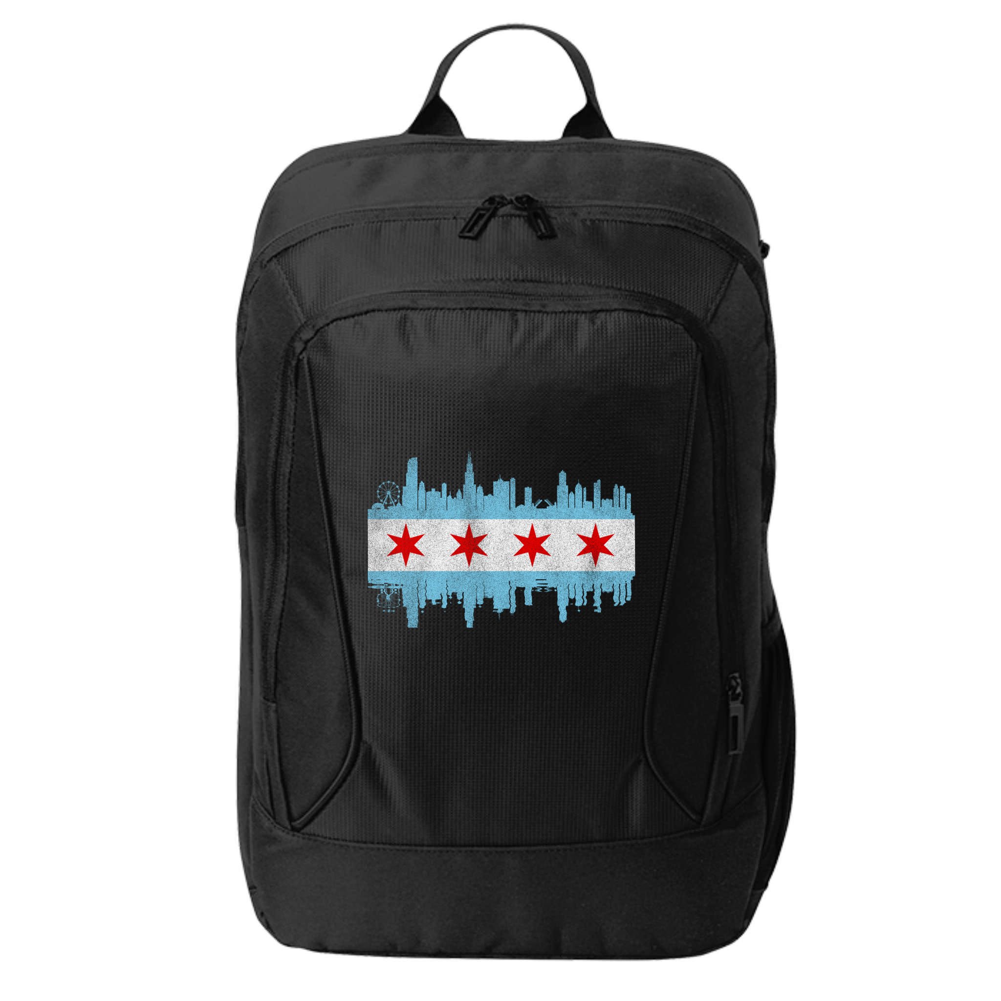 Chicago City Skyline Flag Vintage Chicago City Distressed Cool Gift City Backpack