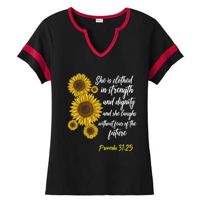 Cute Christian Sunflower Gift Best Religious Moms Cool Gift Ladies Halftime Notch Neck Tee