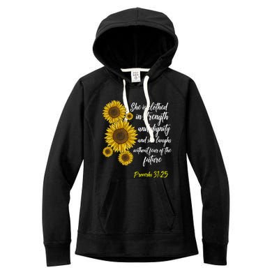 Cute Christian Sunflower Gift Best Religious Moms Cool Gift Women's Fleece Hoodie