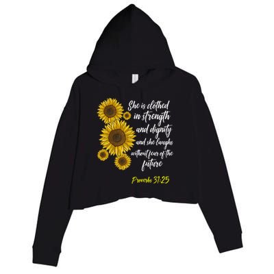 Cute Christian Sunflower Gift Best Religious Moms Cool Gift Crop Fleece Hoodie