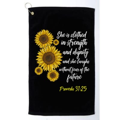 Cute Christian Sunflower Gift Best Religious Moms Cool Gift Platinum Collection Golf Towel