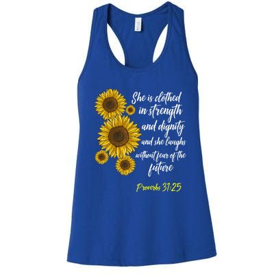 Cute Christian Sunflower Gift Best Religious Moms Cool Gift Women's Racerback Tank