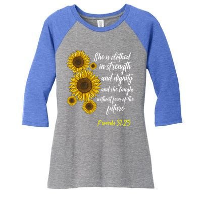 Cute Christian Sunflower Gift Best Religious Moms Cool Gift Women's Tri-Blend 3/4-Sleeve Raglan Shirt