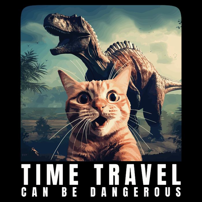 Crazy Cat Selfie Run Time Travel Can Be Dangerous Cat Love 16 in Basic Backpack