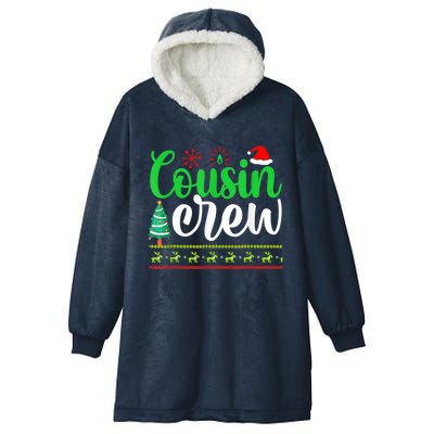 Cousin Crew Santa Hat Pajamas Matching Family Christmas Cool Gift Hooded Wearable Blanket