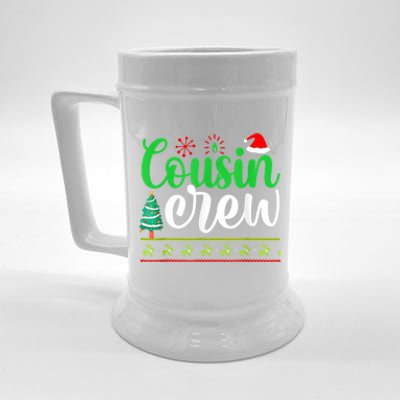 Cousin Crew Santa Hat Pajamas Matching Family Christmas Cool Gift Beer Stein