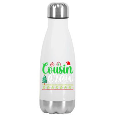 Cousin Crew Santa Hat Pajamas Matching Family Christmas Cool Gift Stainless Steel Insulated Water Bottle