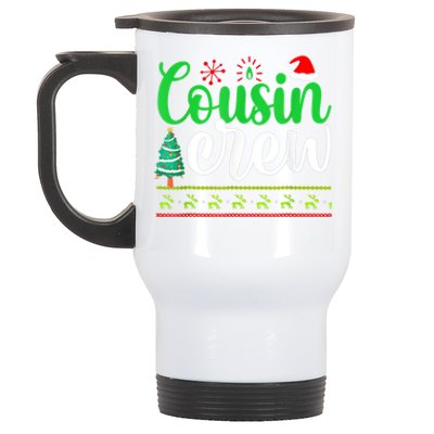 Cousin Crew Santa Hat Pajamas Matching Family Christmas Cool Gift Stainless Steel Travel Mug