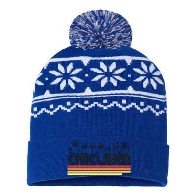 Chiclana Cadiz Spain Retro Tourism Cool Gift USA-Made Snowflake Beanie