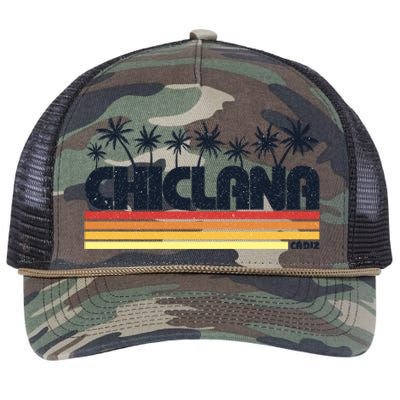 Chiclana Cadiz Spain Retro Tourism Cool Gift Retro Rope Trucker Hat Cap