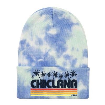 Chiclana Cadiz Spain Retro Tourism Cool Gift Tie Dye 12in Knit Beanie