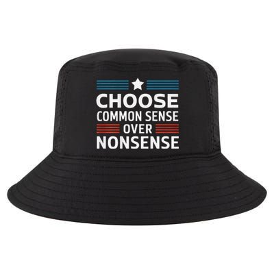 Choose Common Sense Over Nonsense 2024 Election Democrat Gif Cool Comfort Performance Bucket Hat