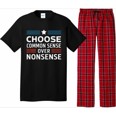 Choose Common Sense Over Nonsense 2024 Election Democrat Gif Pajama Set