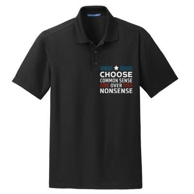 Choose Common Sense Over Nonsense 2024 Election Democrat Gif Dry Zone Grid Polo