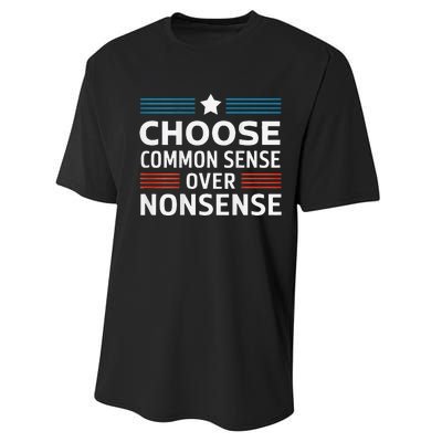 Choose Common Sense Over Nonsense 2024 Election Democrat Gif Performance Sprint T-Shirt