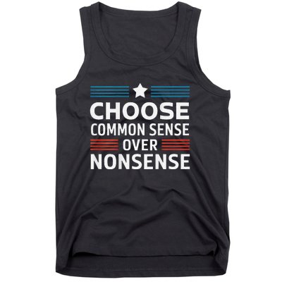 Choose Common Sense Over Nonsense 2024 Election Democrat Gif Tank Top