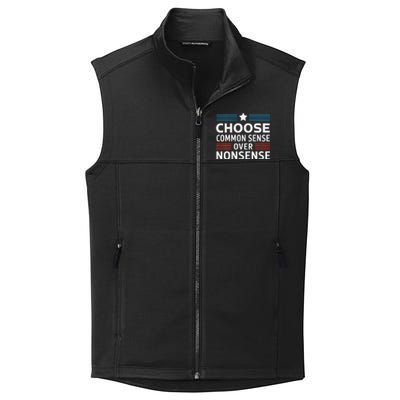 Choose Common Sense Over Nonsense 2024 Election Democrat Gif Collective Smooth Fleece Vest