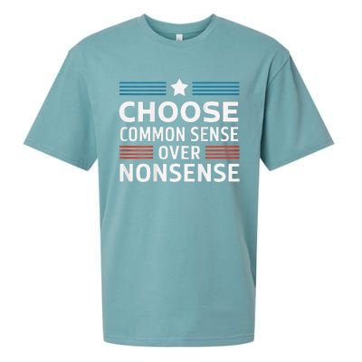 Choose Common Sense Over Nonsense 2024 Election Democrat Gif Sueded Cloud Jersey T-Shirt