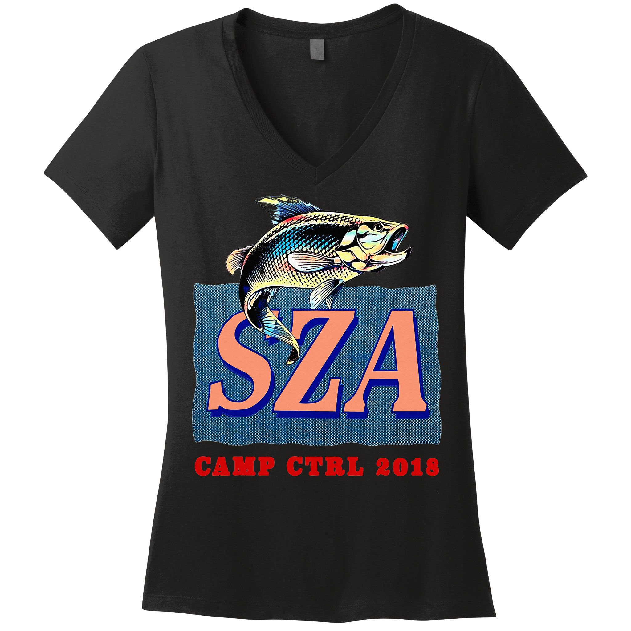 Camp Ctrl SZA fishing Women's V-Neck T-Shirt
