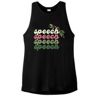 Cute Christmas Speech Therapy Slp Therapist Retro Holiday Gift Ladies PosiCharge Tri-Blend Wicking Tank