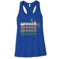 Cute Christmas Speech Therapy Slp Therapist Retro Holiday Gift Women's Racerback Tank