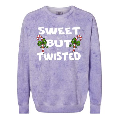 Candy Cane Sweet But Twisted Christmas Xmas Pajama Gift Colorblast Crewneck Sweatshirt