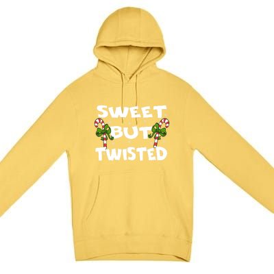 Candy Cane Sweet But Twisted Christmas Xmas Pajama Gift Premium Pullover Hoodie