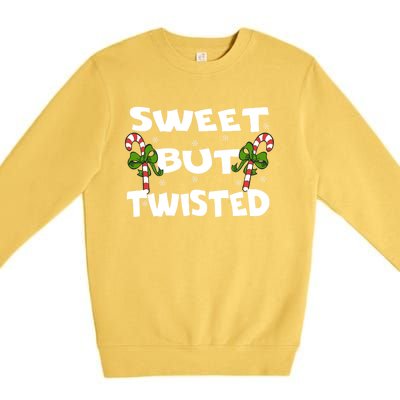 Candy Cane Sweet But Twisted Christmas Xmas Pajama Gift Premium Crewneck Sweatshirt