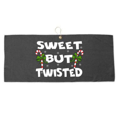 Candy Cane Sweet But Twisted Christmas Xmas Pajama Gift Large Microfiber Waffle Golf Towel