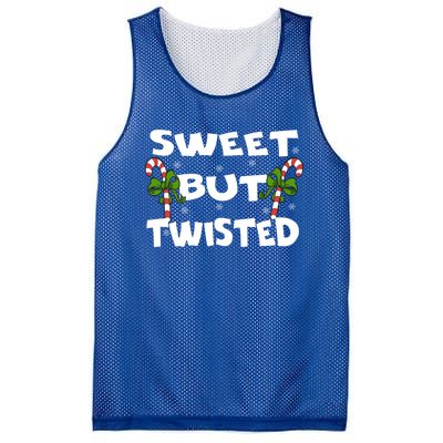 Candy Cane Sweet But Twisted Christmas Xmas Pajama Gift Mesh Reversible Basketball Jersey Tank