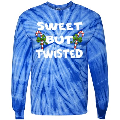 Candy Cane Sweet But Twisted Christmas Xmas Pajama Gift Tie-Dye Long Sleeve Shirt