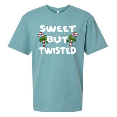 Candy Cane Sweet But Twisted Christmas Xmas Pajama Gift Sueded Cloud Jersey T-Shirt