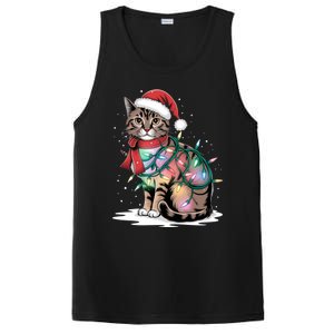 Cat Christmas Santa Hat For Mom Dad Cat Lover Xmas Cat Gift PosiCharge Competitor Tank