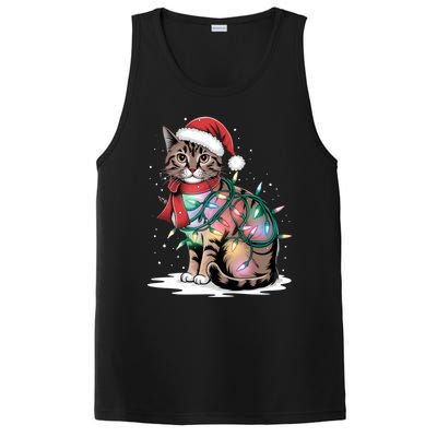 Cat Christmas Santa Hat For Mom Dad Cat Lover Xmas Cat Gift PosiCharge Competitor Tank