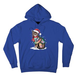 Cat Christmas Santa Hat For Mom Dad Cat Lover Xmas Cat Gift Hoodie