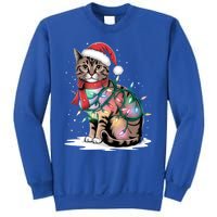 Cat Christmas Santa Hat For Mom Dad Cat Lover Xmas Cat Gift Sweatshirt