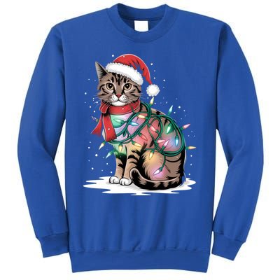 Cat Christmas Santa Hat For Mom Dad Cat Lover Xmas Cat Gift Sweatshirt