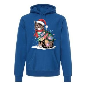 Cat Christmas Santa Hat For Mom Dad Cat Lover Xmas Cat Gift Premium Hoodie