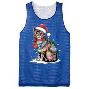 Cat Christmas Santa Hat For Mom Dad Cat Lover Xmas Cat Gift Mesh Reversible Basketball Jersey Tank