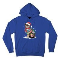 Cat Christmas Santa Hat For Mom Dad Cat Lover Xmas Cat Gift Tall Hoodie